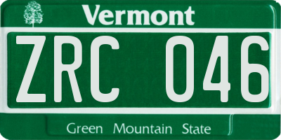 VT license plate ZRC046