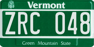 VT license plate ZRC048