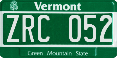 VT license plate ZRC052