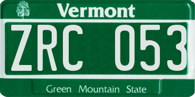 VT license plate ZRC053