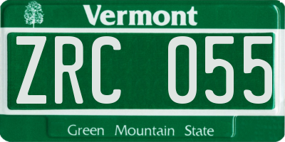 VT license plate ZRC055