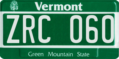 VT license plate ZRC060