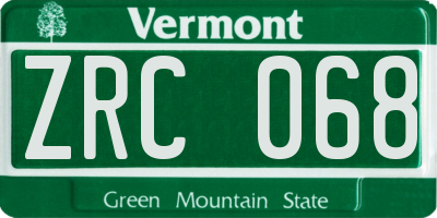 VT license plate ZRC068