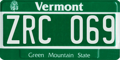 VT license plate ZRC069