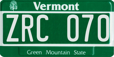 VT license plate ZRC070