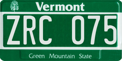 VT license plate ZRC075