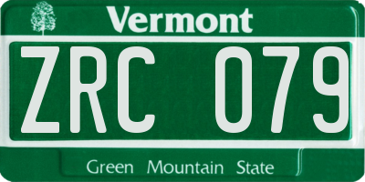 VT license plate ZRC079
