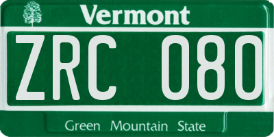 VT license plate ZRC080