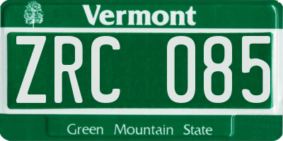 VT license plate ZRC085