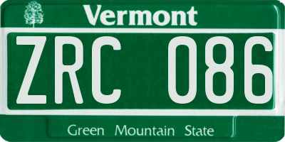 VT license plate ZRC086