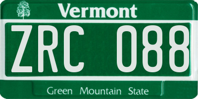 VT license plate ZRC088