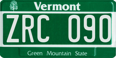 VT license plate ZRC090