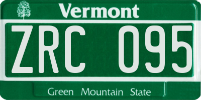 VT license plate ZRC095