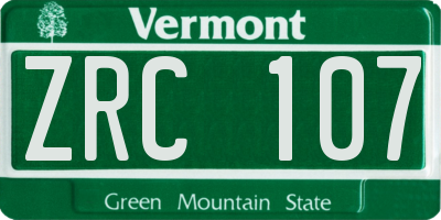 VT license plate ZRC107