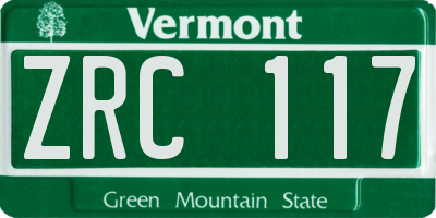 VT license plate ZRC117