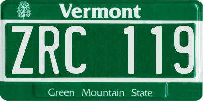 VT license plate ZRC119