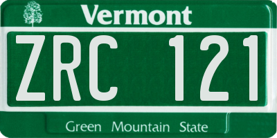 VT license plate ZRC121