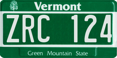 VT license plate ZRC124