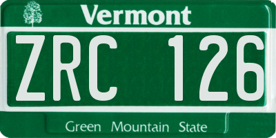 VT license plate ZRC126