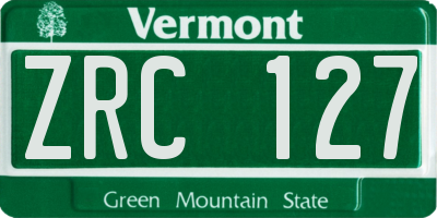 VT license plate ZRC127