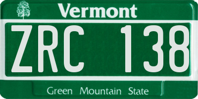 VT license plate ZRC138