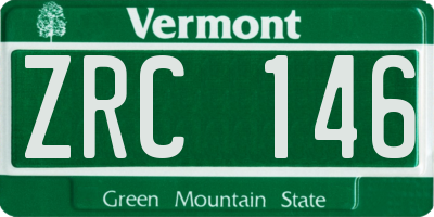 VT license plate ZRC146