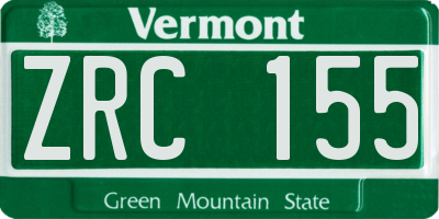 VT license plate ZRC155