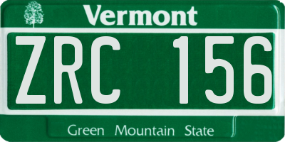 VT license plate ZRC156