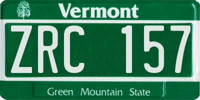 VT license plate ZRC157