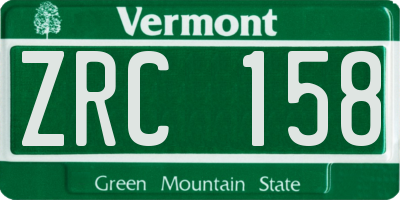 VT license plate ZRC158