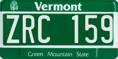 VT license plate ZRC159