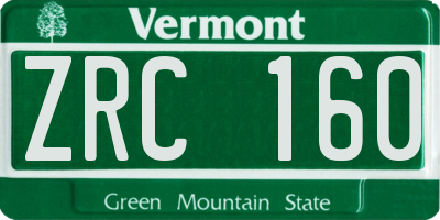VT license plate ZRC160