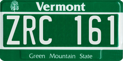 VT license plate ZRC161