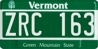 VT license plate ZRC163