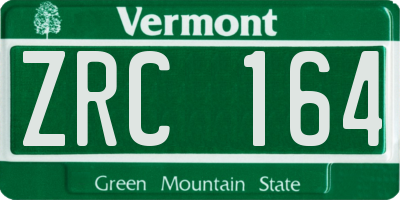 VT license plate ZRC164