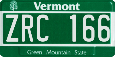 VT license plate ZRC166