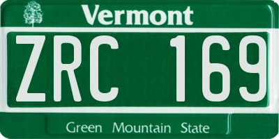 VT license plate ZRC169