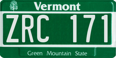 VT license plate ZRC171