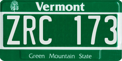 VT license plate ZRC173