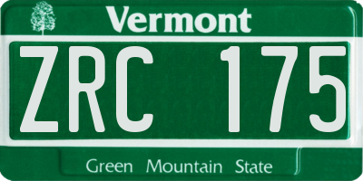 VT license plate ZRC175