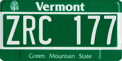 VT license plate ZRC177