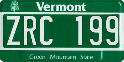 VT license plate ZRC199
