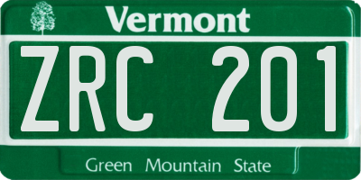VT license plate ZRC201
