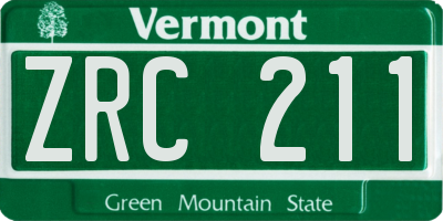VT license plate ZRC211