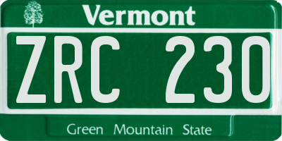 VT license plate ZRC230