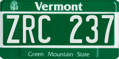 VT license plate ZRC237