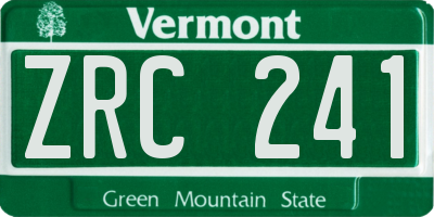 VT license plate ZRC241