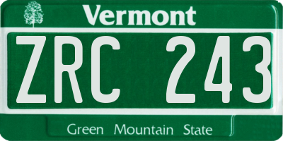 VT license plate ZRC243