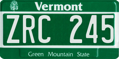 VT license plate ZRC245