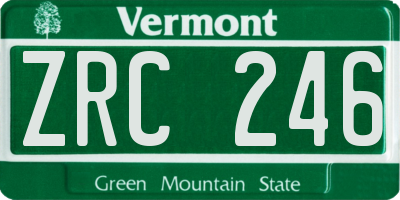 VT license plate ZRC246